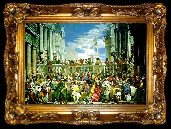 framed  Paolo  Veronese marriage fest at cana, ta009-2
